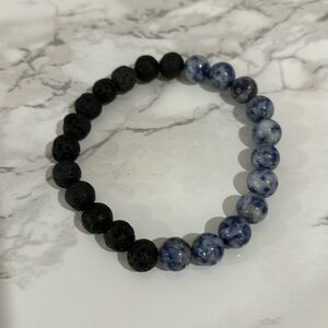 Sodalite and Lava Stone bracelet.
